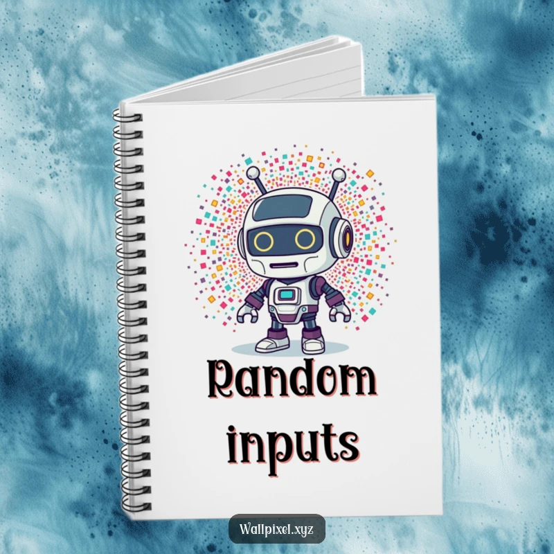 Funny Retro Robot Notebook: A lined notebook with a cover featuring a retro robot character surprised by an explosion of pixels.