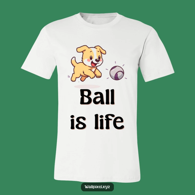 Funny Pixelated Dog Chasing Ball T-Shirt - Retro Gaming Apparel Gift