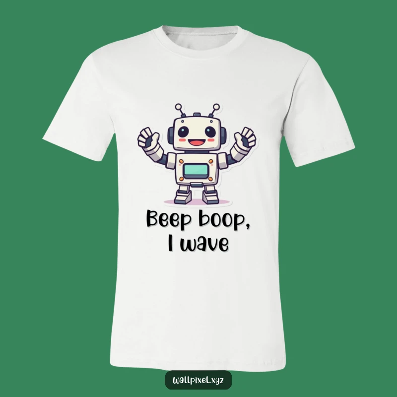 Funny Pixel Robot T-Shirt - Retro Futurism Fun Unleashed
