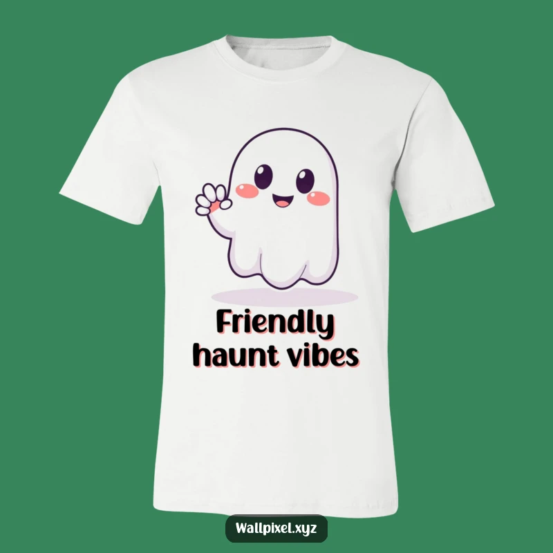 Funny Pixel Ghost T-Shirt - Friendly Waver, Perfect Funny Gift for Halloween Lovers