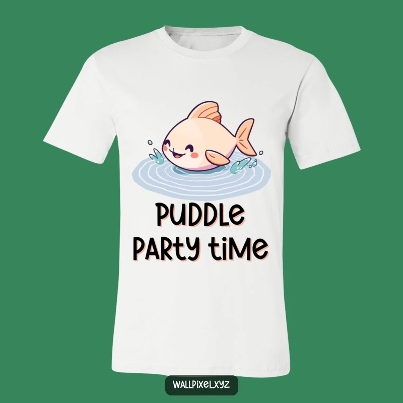 Funny Geometric Fish T-Shirt: Make a Splash with This Pixelated Puddle Tee