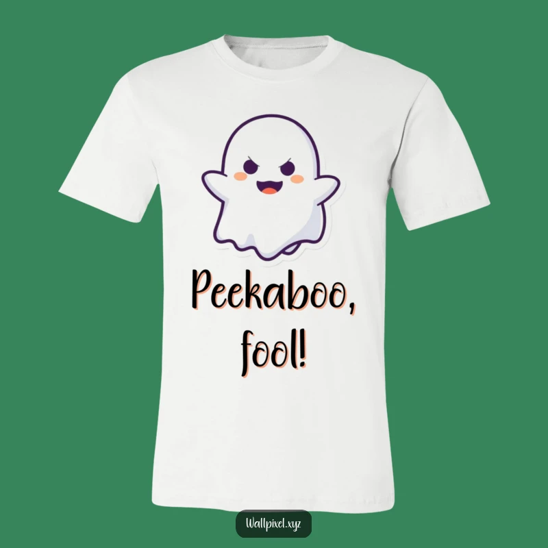 Funny Pixel Ghost Peek-a-Boo T-Shirt: Spooky & Hilarious Gift