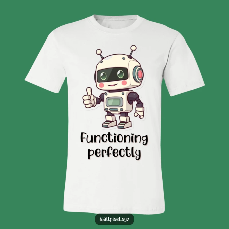 Funny Pixel Robot Thumbs Up T-Shirt: Retro Tech Style
