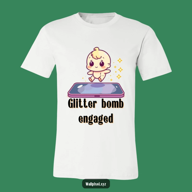 Funny Pixel Slide Sparkle T-Shirt - Retro Gamer Tee