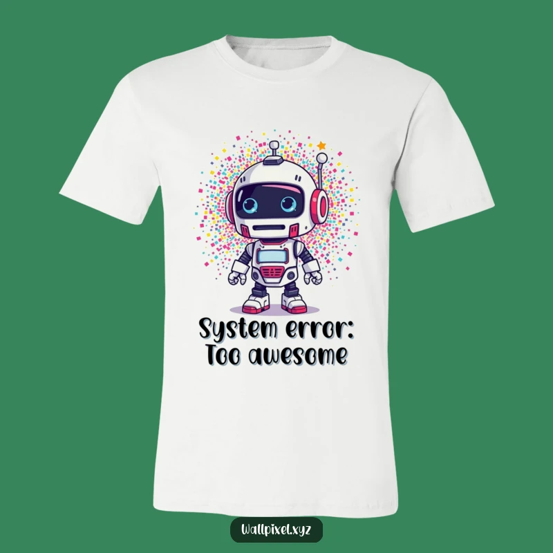 Funny Pixelated Robot Surprise T-Shirt - The Ultimate Humorous Tech Tee Gift!