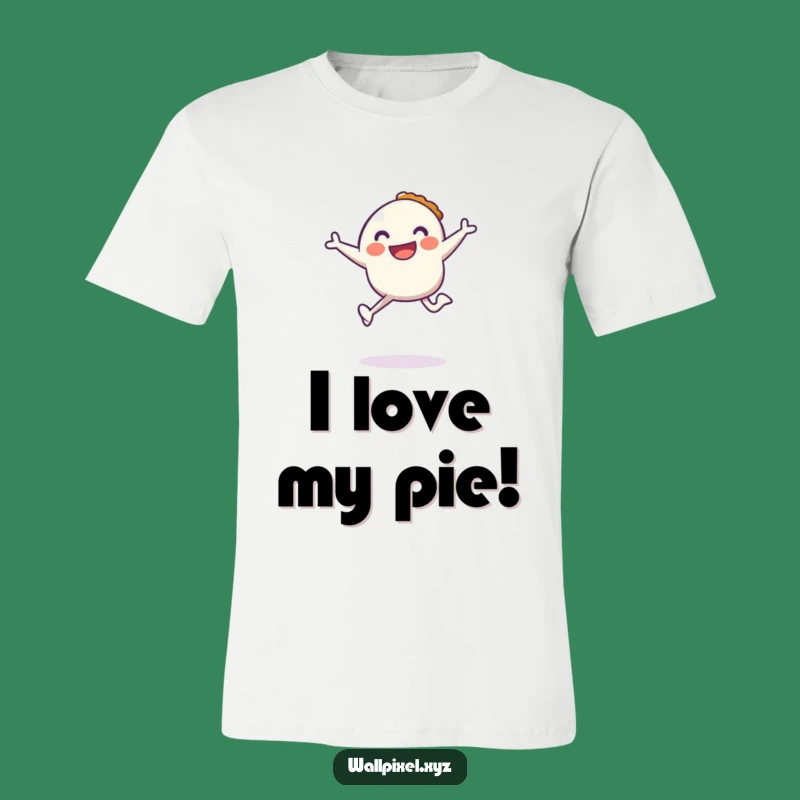 Funny Pixel Jump T-Shirt - Retro Gaming & Pie Fun!