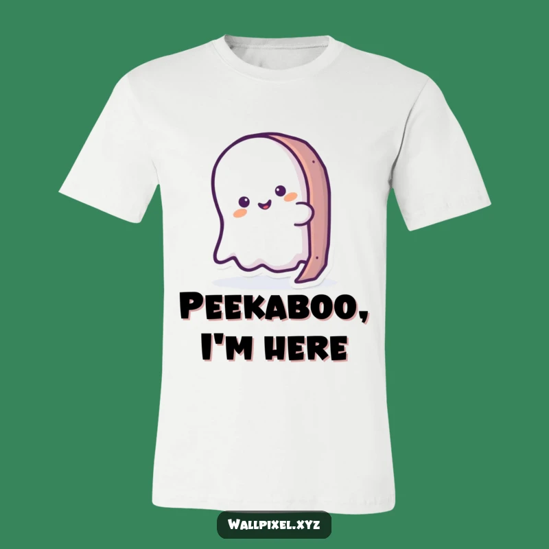 Funny Ghost Peeking Pixel T-Shirt: Awesome Retro Gaming Tee, Perfect Funny Gift