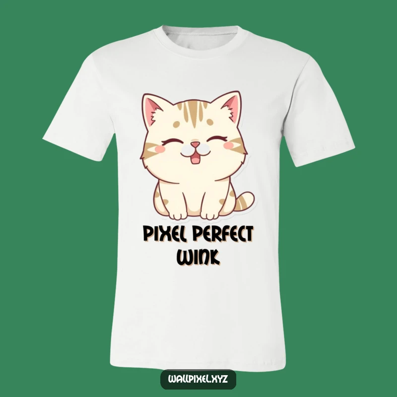 Funny Pixel Cat T-Shirt: Winking Gamer Style, Awesome Funny Gift