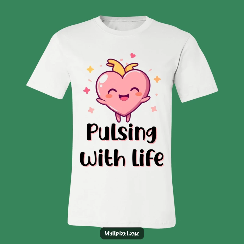 Funny Pixel Heart T-Shirt: Joyful Pulse Design, Hilarious Gift Idea!
