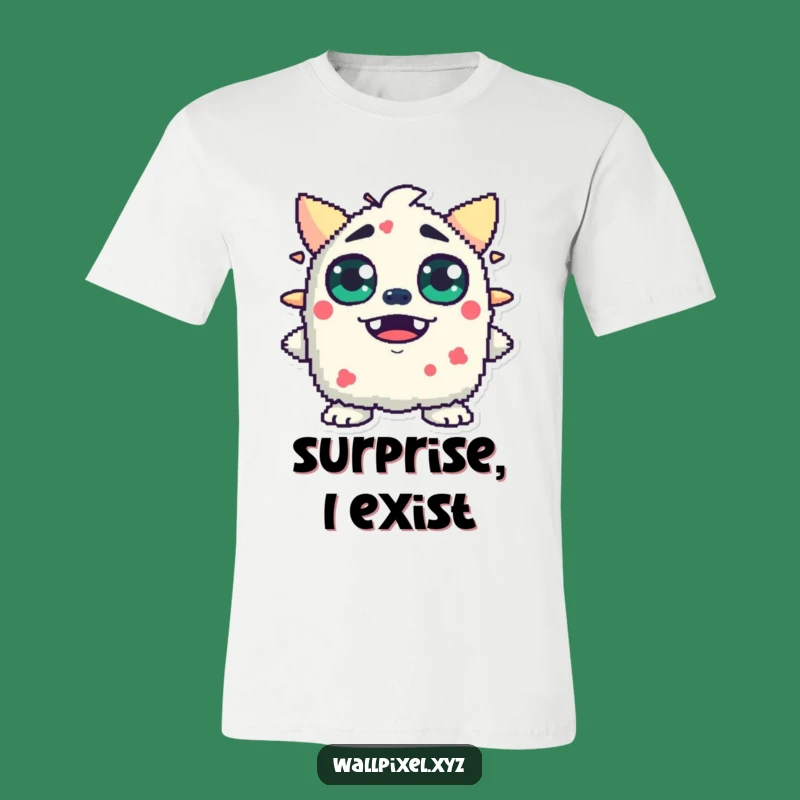 Funny Pixel Monster T-Shirt: Wear Your Shock with This Hilarious Blocky Eyed Tee