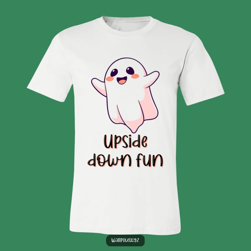 Funny Upside Down Ghost T-Shirt: Wear Your Spooky Laugh with Pride