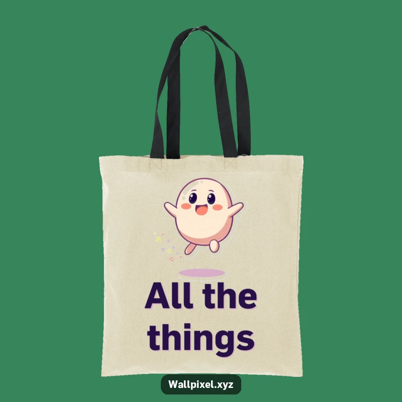 Funny Pixel Blob Joy Tote Bag: Carry Your Sunshine in Colorful Style!