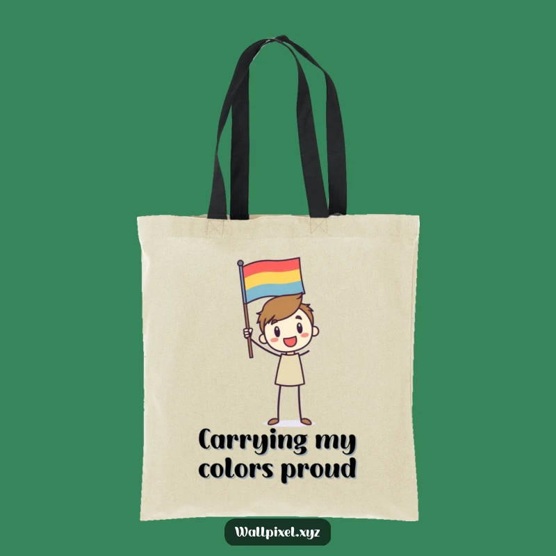 Funny Stick Figure Flag Tote Bag: Carry Your Enthusiasm Everywhere!