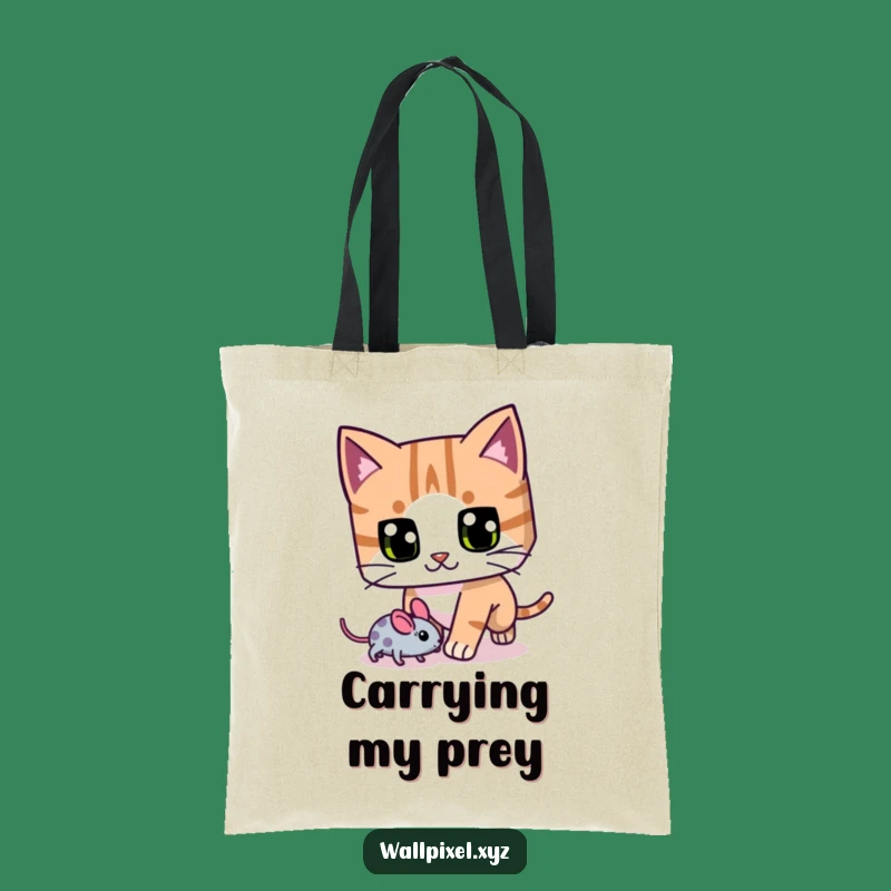 Funny Pixel Cat Tote Bag: Carry Your Prey in Style Gift