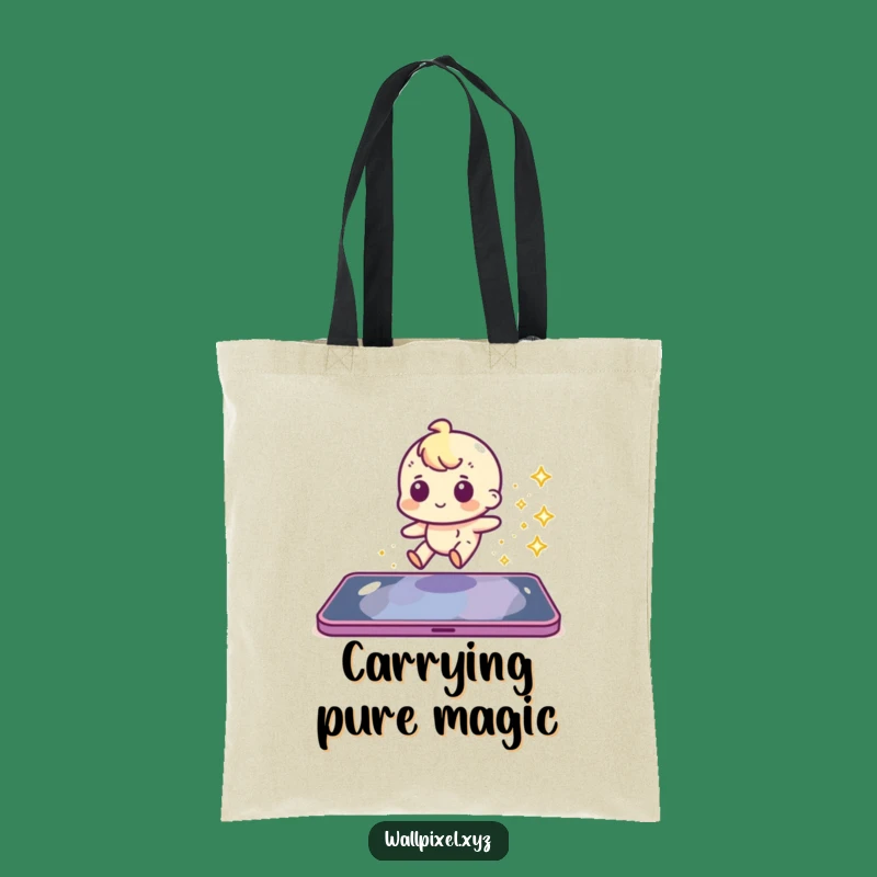 Funny Pixel Slide Sparkle Tote Bag - Chic Retro Accessory