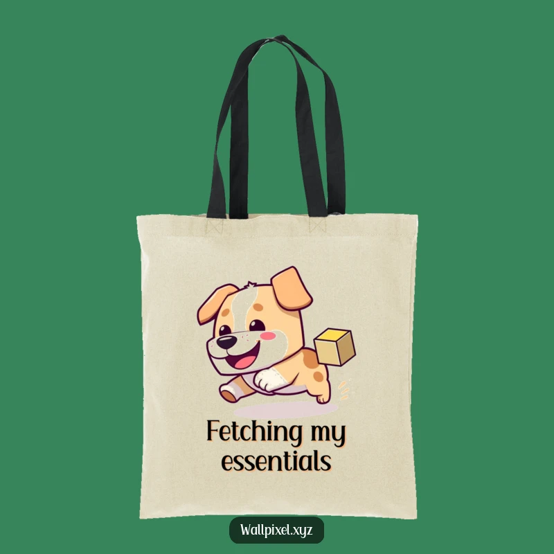 Funny Block Dog Tote Bag - Carry Your Pixel Play Spirit