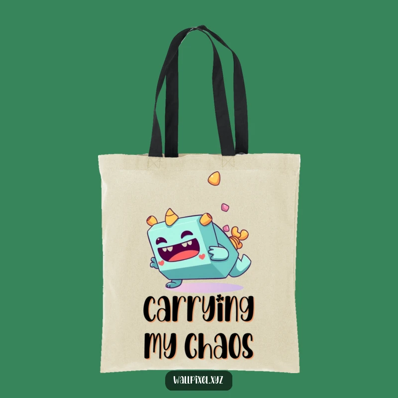 Funny Monster Tumble Tote Bag - Quirky Goofy Accessory