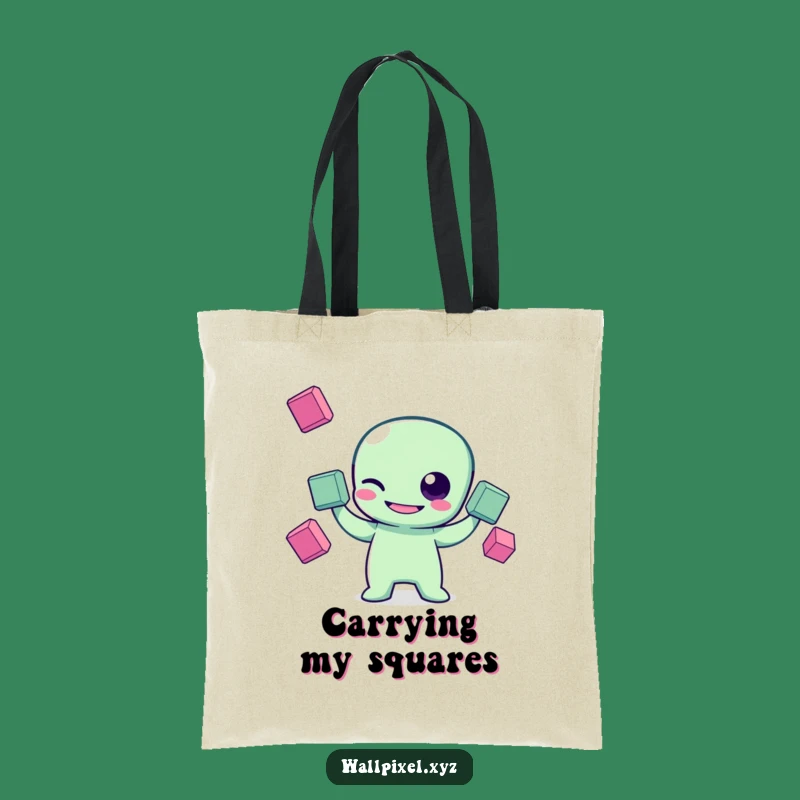 Funny Pixel Alien Tote Bag: Carry Your Stuff with Retro Sci-Fi Style