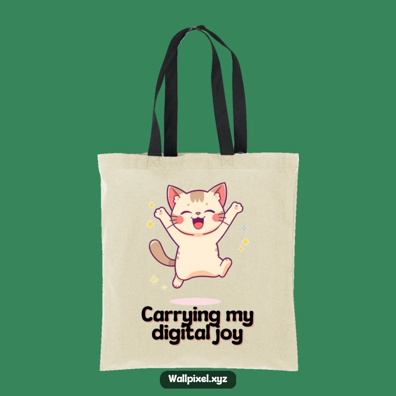Funny Pixel Cat Sparkle Tote Bag: Retro Gaming Accessory for Everyday Fun