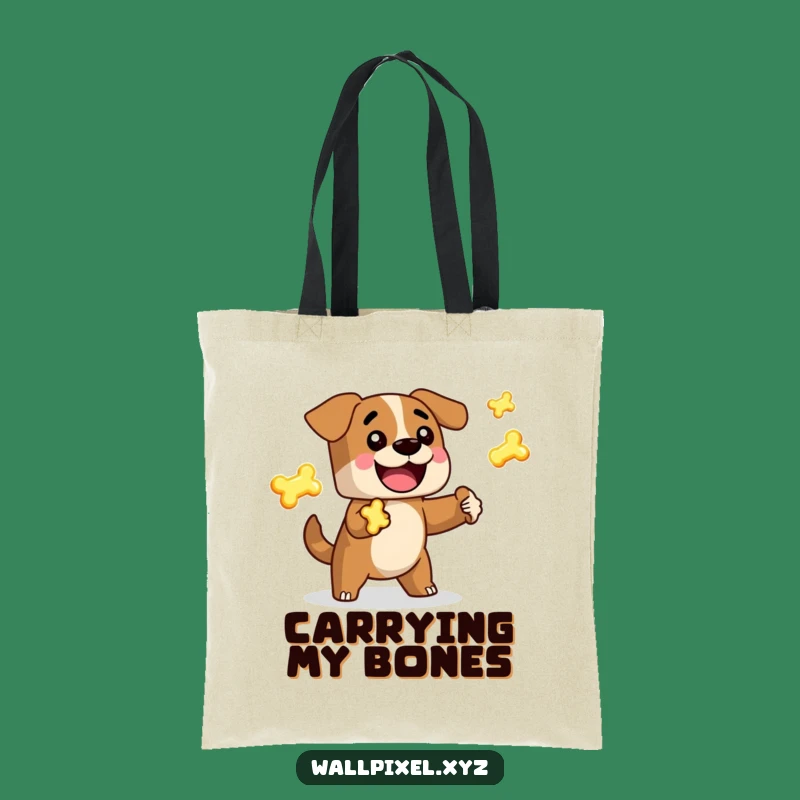 Funny Pixel Dog Juggling Bones Tote Bag, a Whimsical Gift for All
