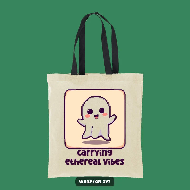 Funny Pixel Ghost Haunt Tote Bag: Carry Your Mischief with Style
