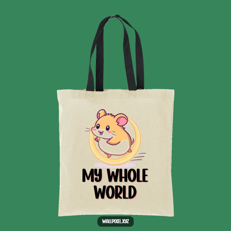 Funny Pixel Hamster Wheel Tote Bag, a Motivational Carryall Gift