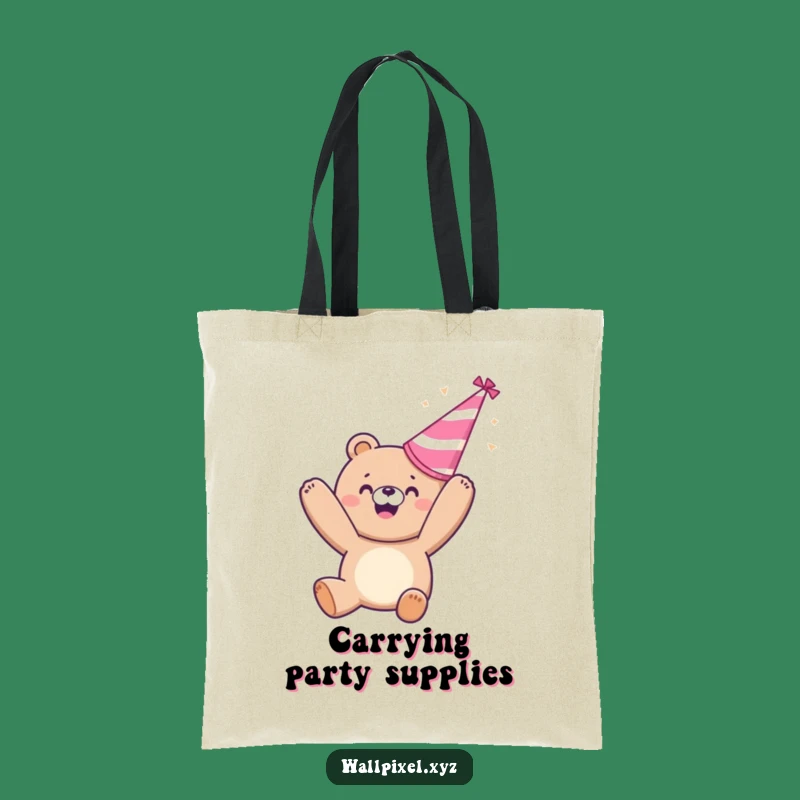 Funny Pixelated Bear Party Tote Bag - Carry the Fun with This Humorous Accessory!