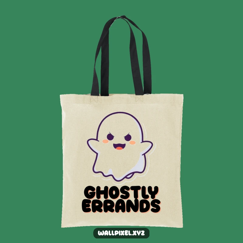Funny Pixel Ghost Peek-a-Boo Tote Bag: Spooky Style Gift