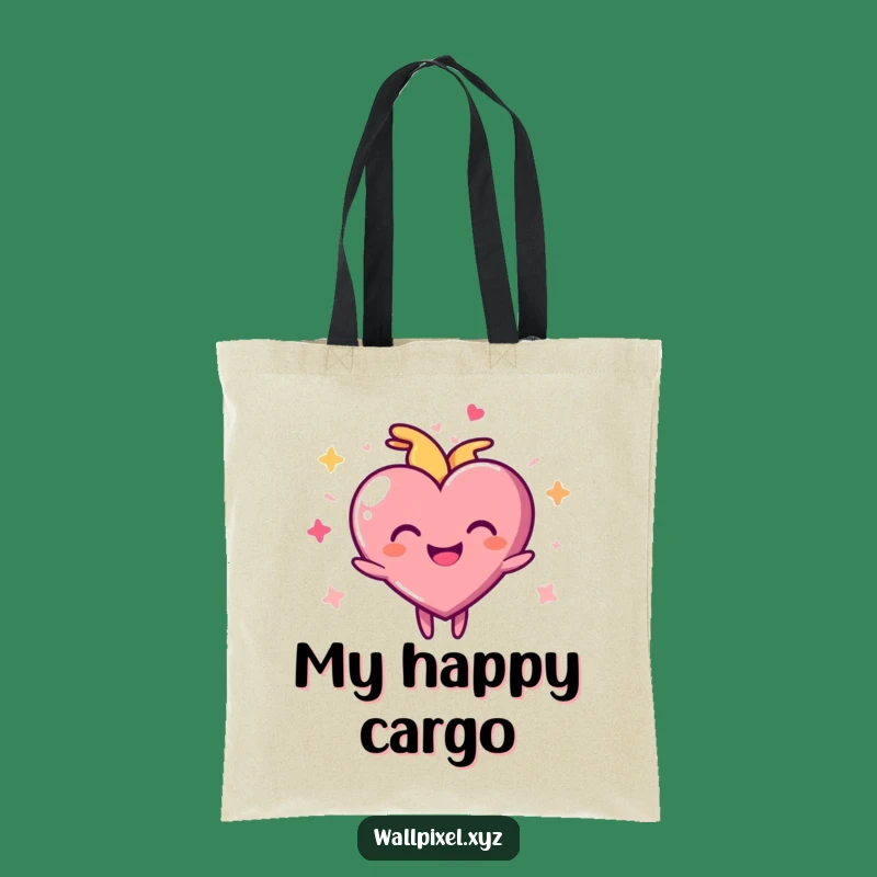 Funny Pixel Heart Tote Bag: Joyful Pulse Carry-All, Chic & Hilarious Gift!